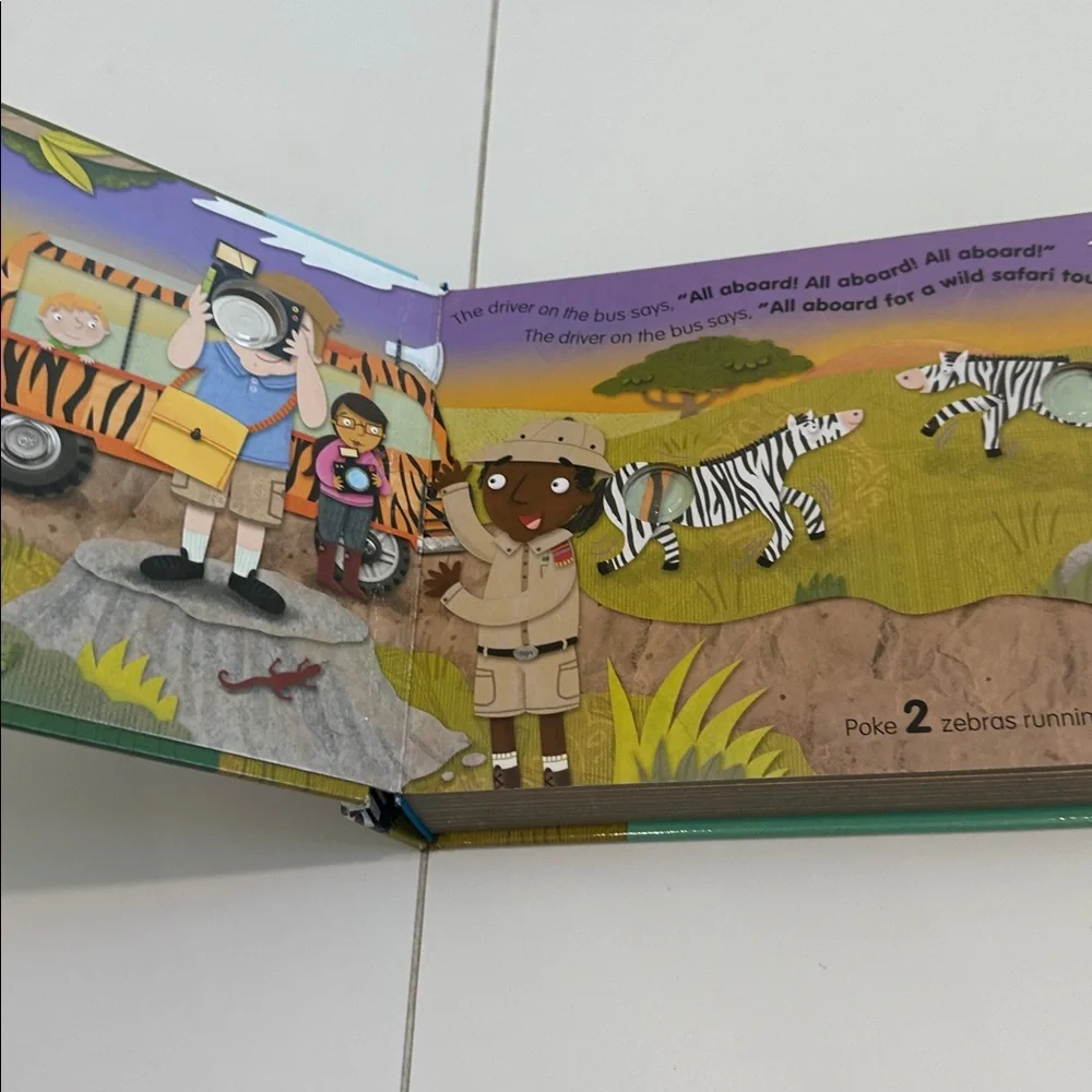 Poke-a-Dot! Wild Safari Interactive Book the wheels on the bus